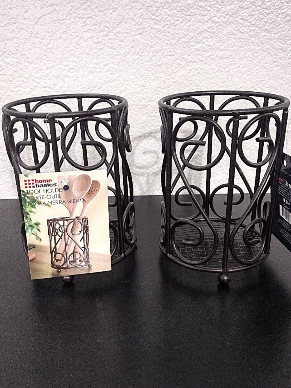 Home Basics Kitchen Utensil Holder / Candle Holder Set Of 2